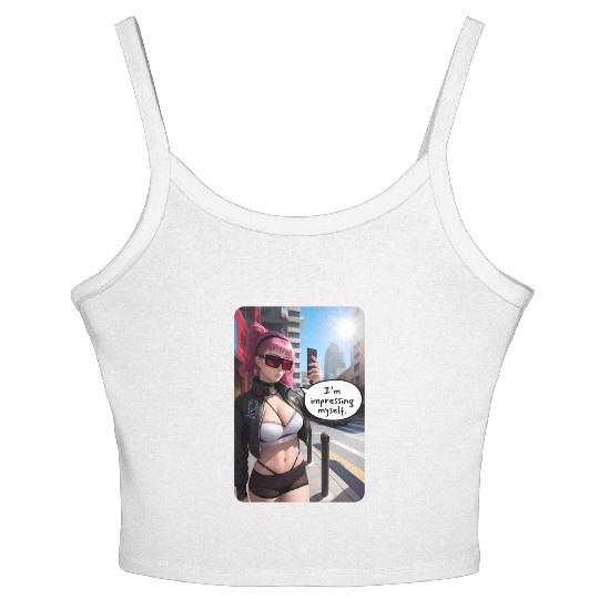 Cyberpunk Waifu Influencer Design 6 Women's Spaghetti Strap Tank Top