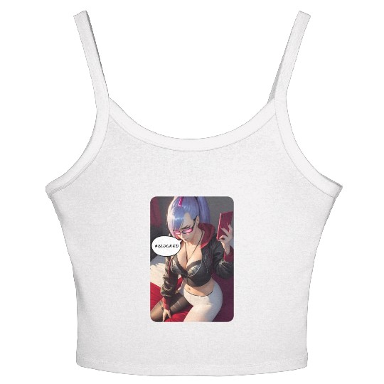 Cyberpunk Waifu Influencer Design 4 Women's Spaghetti Strap Tank Top