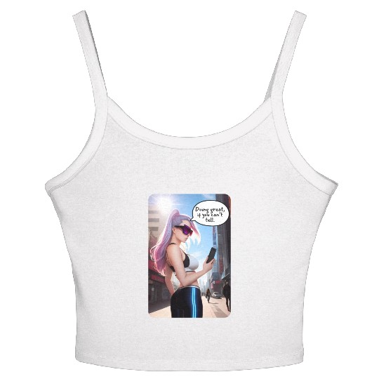Cyberpunk Waifu Influencer Design 7 Women's Spaghetti Strap Tank Top
