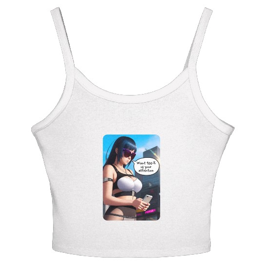Cyberpunk Waifu Influencer Design 8 Women's Spaghetti Strap Tank Top