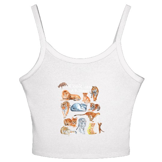 Cats And Kittens Tiger Lion Leopard Felines Women's Spaghetti Strap Tank Top