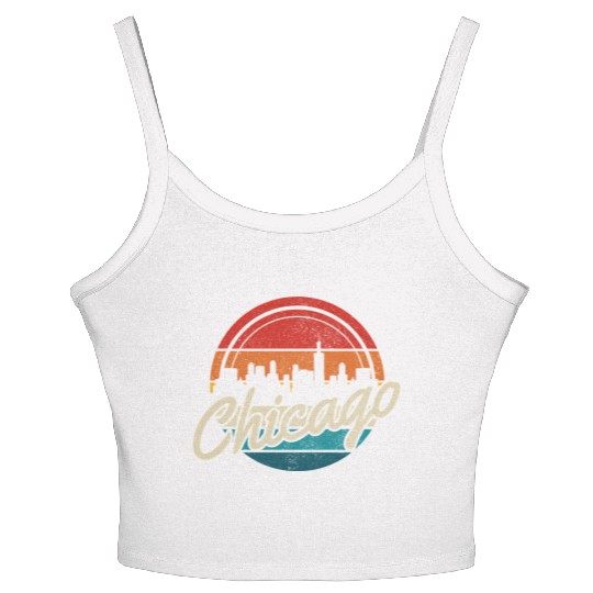 Chicago Skyline Illinois Pride Women's Spaghetti Strap Tank Top