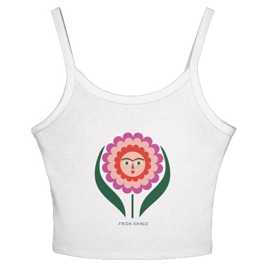 Frida Kahlo Colorful Flower Feminist Mexican Women's Spaghetti Strap Tank Top