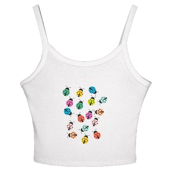 Cute and colorful ladybug Women's Spaghetti Strap Tank Top