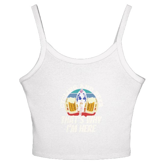 Cycling And Beer That's Why I'm Here Bike Race Women's Spaghetti Strap Tank Top