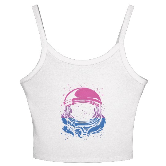 Astronaut In Space Moon Bisexual Flag Bi Space All Women's Spaghetti Strap Tank Top