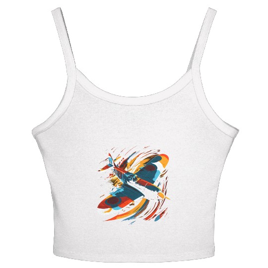 Spitfire Airplane Pilot Aviator Military Warbirds Women's Spaghetti Strap Tank Top