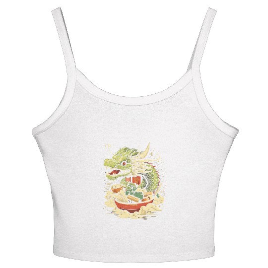 Sushi Dragon Japanesse Kawaii Women's Spaghetti Strap Tank Top