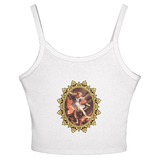 St. Michael the Archangel Icon Dragon Catholic Ang Women's Spaghetti Strap Tank Top