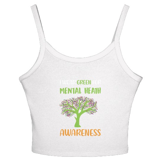 I Wear Green For Mental Health Awareness Women's Spaghetti Strap Tank Top