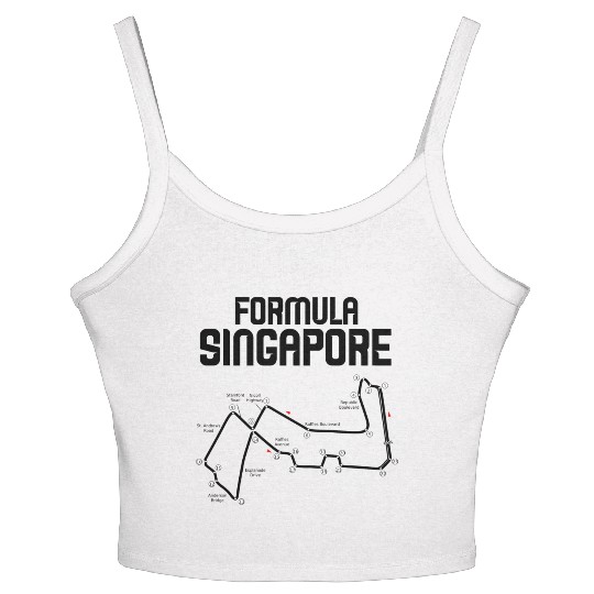 Formula Singapore Racing Circuit Car Map Grand Women's Spaghetti Strap Tank Top