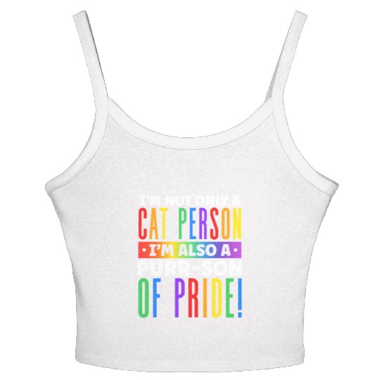 I'm Not Only a Cat Person I'm Rainbow Cat Lover Women's Spaghetti Strap Tank Top
