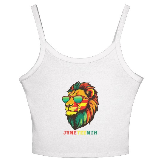 Lion Juneteenth African American Black History Women's Spaghetti Strap Tank Top