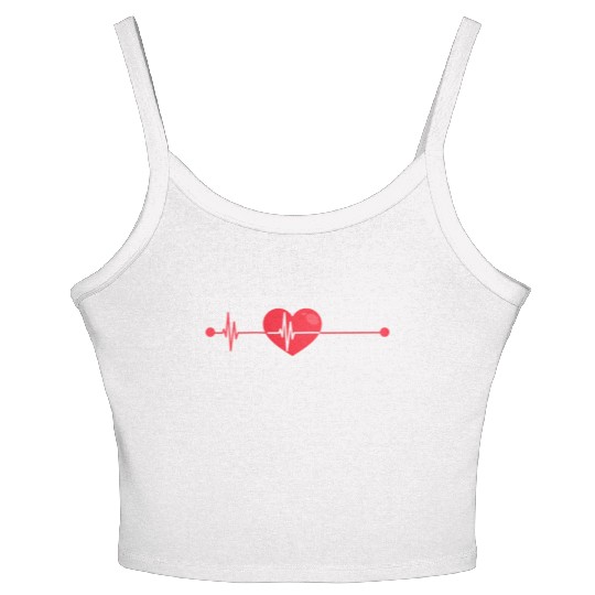 Funny Heart Beats Nurse Medical Design Women's Spaghetti Strap Tank Top