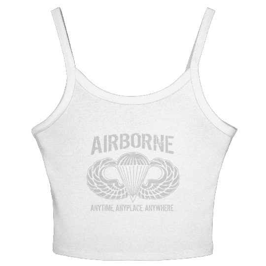 Army Airborne Paratrooper Women's Spaghetti Strap Tank Top