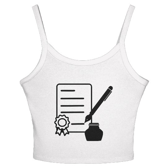 Contract with wax seal, ink pen, Women's Spaghetti Strap Tank Top