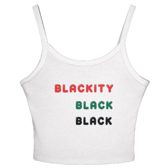 Blackity Black Black Women's Spaghetti Strap Tank Top