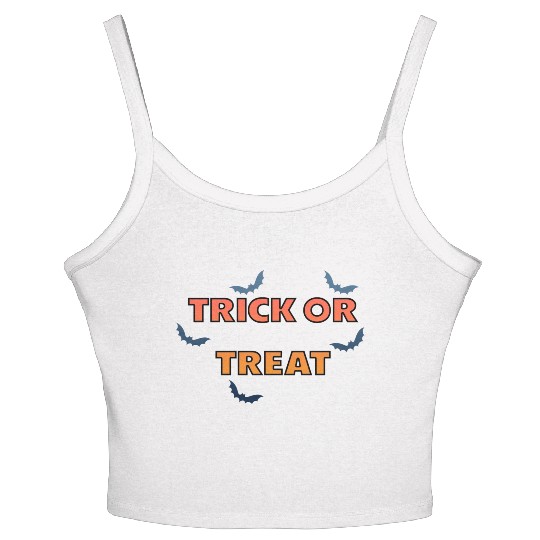 Halloween Trick Or Treat green Women's Spaghetti Strap Tank Top