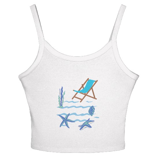 Sizzling Summer Beach Vibes Women's Spaghetti Strap Tank Top--Embrace the sun