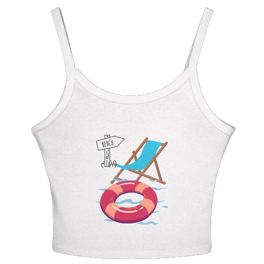 "Beach Vibes Women's Spaghetti Strap Tank Top: Embrace the Sun and Sand!"