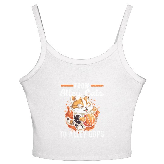 Basketball Cat Basketball Player I Love Basketball Women's Spaghetti Strap Tank Top