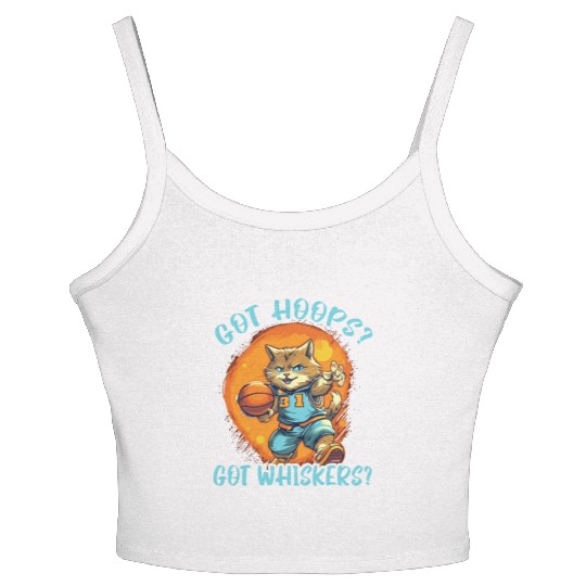 Basketball Cat Basketball Player I Love Basketball Women's Spaghetti Strap Tank Top