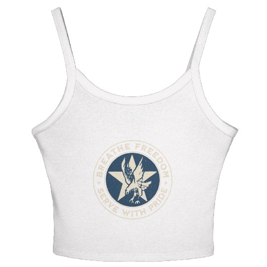 Air Force - Breathe freedom, serve with pride Women's Spaghetti Strap Tank Top
