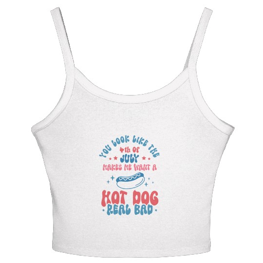 you look like 4th of July ,funny American saying Women's Spaghetti Strap Tank Top