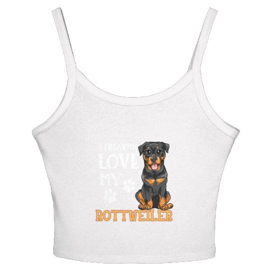 Rottweiler Dog Rottie Puppy I Freaking Love My Rot Women's Spaghetti Strap Tank Top