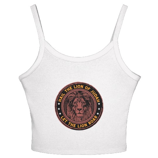 Hail the lion of Judah let the lion roar christ Women's Spaghetti Strap Tank Top