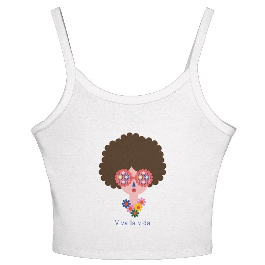 Cute Frida Kahlo In Colorful Summer Vacation Women's Spaghetti Strap Tank Top