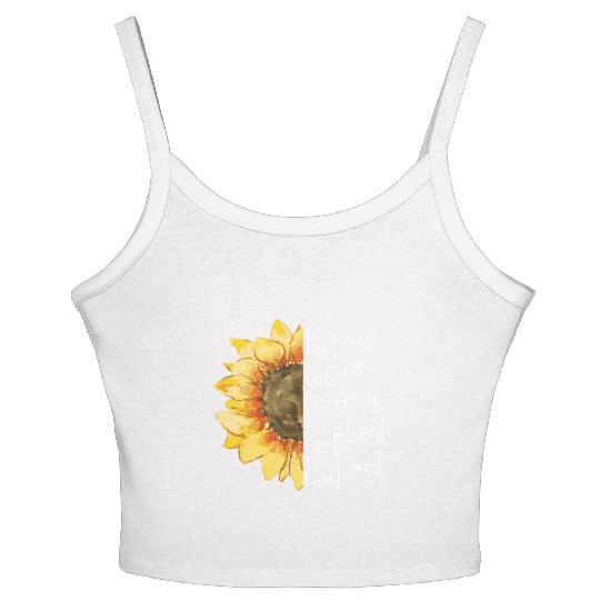 Sunflower - I Am Enough - Sunflower Women's Spaghetti Strap Tank Top