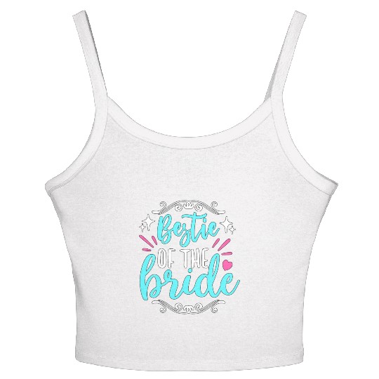 Maid Of Honor Bestie Of The Bride Wedding Bridal Women's Spaghetti Strap Tank Top