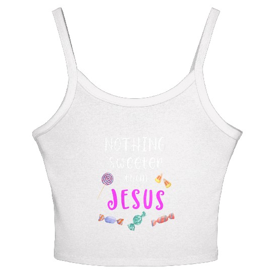 Christian , Jesus Trunk Or Treat Candy Women's Spaghetti Strap Tank Top