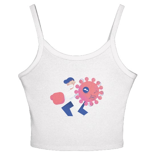 Health Care Professional Beating Coronavirus Women's Spaghetti Strap Tank Top