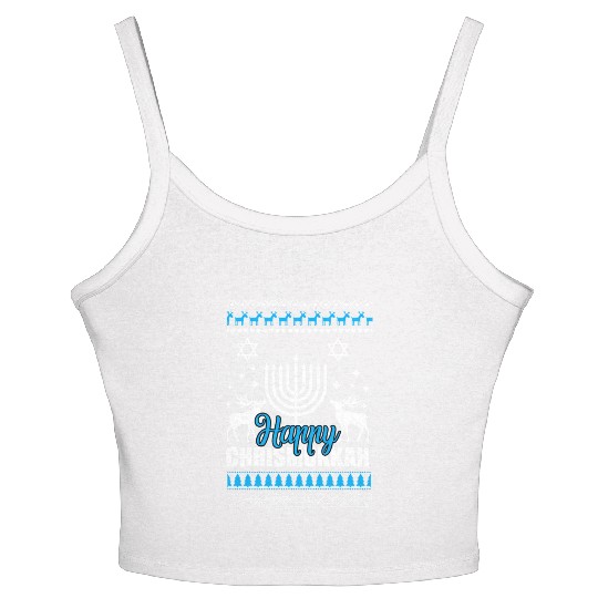 Happy Chrismukkah Ugly Style Women's Spaghetti Strap Tank Top
