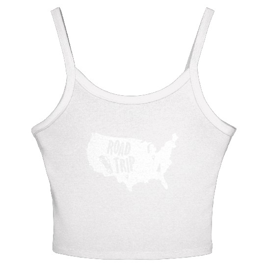 Road Trip US Map | Vacation Travel Women's Spaghetti Strap Tank Top
