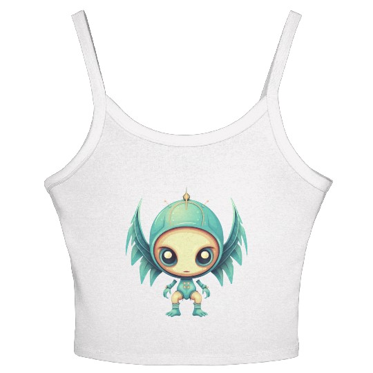Alien Angel Wings Cyborg - Futuristic Design Women's Spaghetti Strap Tank Top