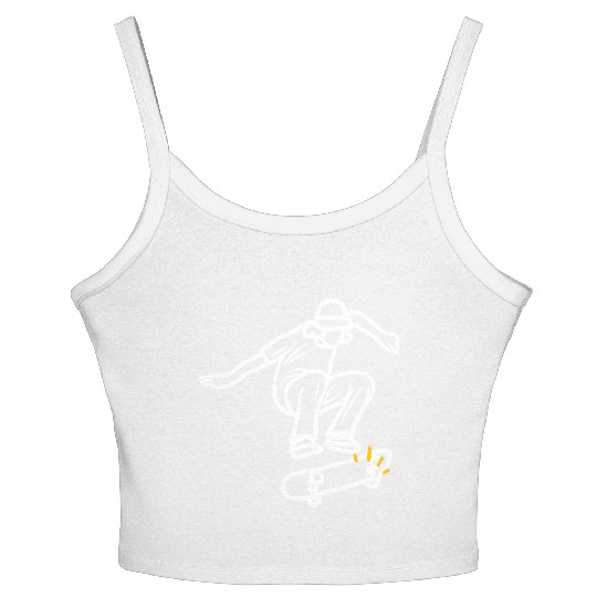 Modern Illustrated Skateboard Women's Spaghetti Strap Tank Top