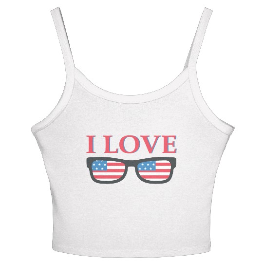 I Love America Women's Spaghetti Strap Tank Top