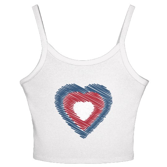 In my heart, America Women's Spaghetti Strap Tank Top