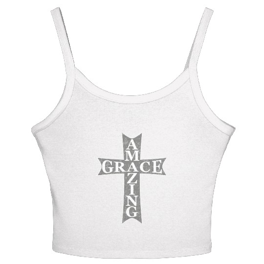 Amazing Grace Cross Women's Spaghetti Strap Tank Top