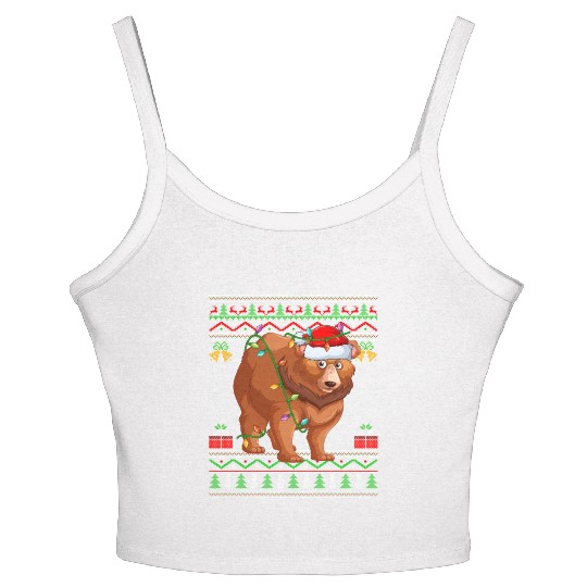 Bear Animal Ugly Grizzly Bear Women's Spaghetti Strap Tank Top