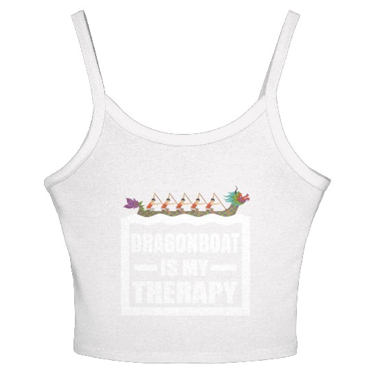 Dragon Boat Racing Is My Therapy Funny Dragonboat Women's Spaghetti Strap Tank Top