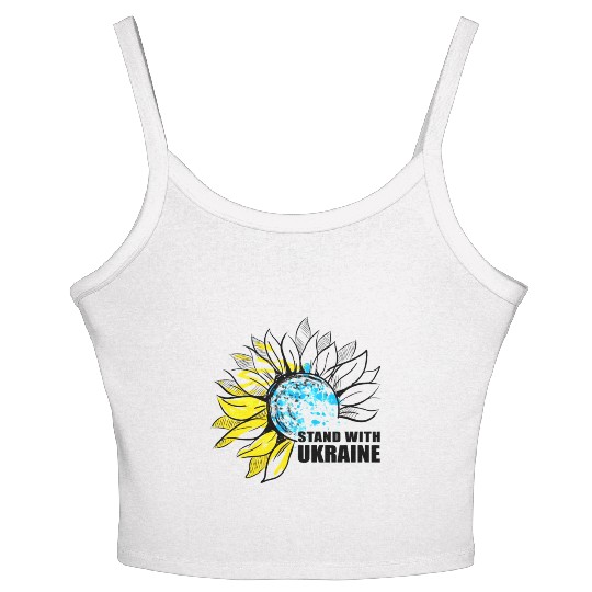 Sunflower Ukrainian Flag I Stand With Ukraine Ukra Women's Spaghetti Strap Tank Top