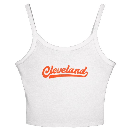 I Love Cleveland Ohio Sports Script Women's Spaghetti Strap Tank Top