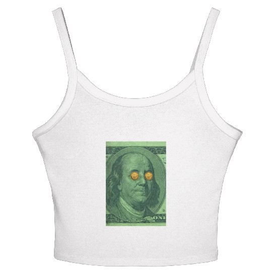 Benjamin Franklin Bitcoin Women's Spaghetti Strap Tank Top