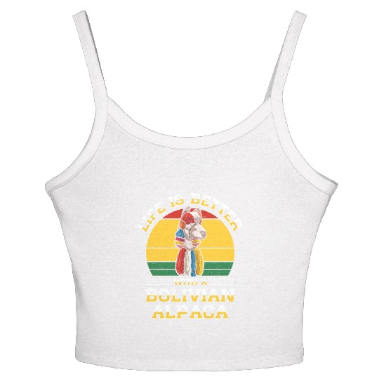 Bolivia Flag Bolivian Alpaca Lover Country South Women's Spaghetti Strap Tank Top