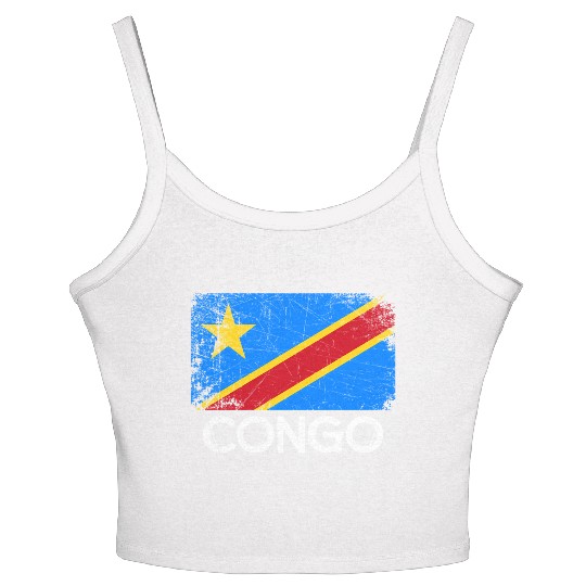 Congolese Flag Made In Congo Women's Spaghetti Strap Tank Top