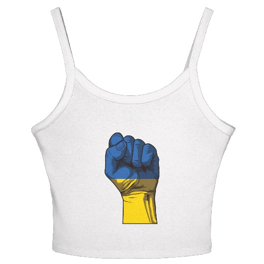 Ukraine Fist Flag Ukraine Flag Women's Spaghetti Strap Tank Top